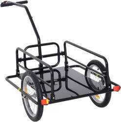 HomCom Carucior Remorca pentru Bicicleta Negru 156x72x82cm | Aosom Romania (B71-020)