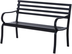 Outsunny Banca de gradina scaun de gradina din metal 2 locuri impermeabila neagra 127 x 62 x 82cm (84B-010)