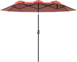 Outsunny Umbrela de soare de gradina basculabila dubla cu deschidere cu manivela, 295x152x222cm, rosu | Aosom Romania (84D-217V00WR)