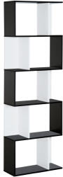HOMCOM Bibliotecă de perete cu 5 rafturi, 60x24x184.5 cm, Alb și Negru | Aosom Romania (833-450BK) Raft