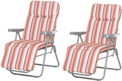 Outsunny Set de 2 Scaune pentru Exterior, Confortabile cu Pernă Căptușită, Design Modern, 60x75x102 cm, Portocaliu | Aosom Romania (01-0711)