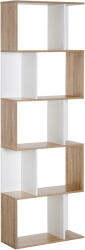 HOMCOM Bibliotecă de Perete Modernă cu 5 Rafturi, Design Vertical din Lemn, 60x24x184.5 cm, Alb | Aosom România (833-450) Raft