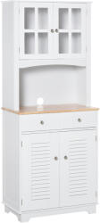 HOMCOM Dulap de Bucătărie Compact, Design Modern, Spațiu de Stocare, 68x39.5x170 cm, Alb | Aosom Romania (835-276) Bufet