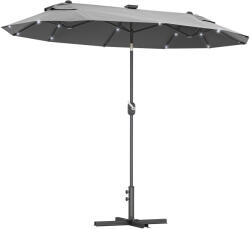Outsunny Umbrelă de Terasă cu Două Fețe, Bază în Cruce, Sistem de Înclinare și Manivelă | Aosom Romania (84D-223V00GY)