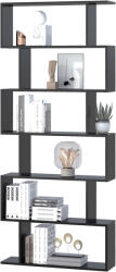 HOMCOM Bibliotecă din Lemn, Design Modern cu 6 Rafturi, 80x23x192 cm, Negru | Aosom Romania (833-382BK) Raft