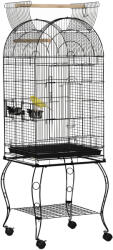 PawHut Colivie pentru pasari, voliera pentru papagali, canari, perusi, cu roti metalice, negru 51x51x153cm PawHut | Aosom Romania (D10-024V01)