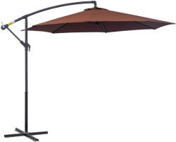 Outsunny Umbrelă de Soare Suspendată, Înclinabilă, Cadru din Metal și Poliester, 295x295x255 cm, Nuanță Cafea | Aosom Romania (01-0585)