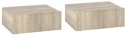 HOMCOM Set de 2 Noptiere Suspendate pentru Dormitor, Noptiere Moderne cu Fixare la Perete, din Lemn 40x30x15cm HOMCOM | Aosom Romania (831-481ND)