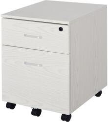 Vinsetto Dulap cu Sertar, cu 2 chei si cu 5 roti, dulap pentru depozitare documente, 40x44x54.6 cm, Design Compact, Alb | Aosom Romania (924-023WT) Dulap arhivare