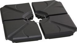 Outsunny Set 4 Baze Umbrelă Grădină din Plastic HDPE, Rezistente la Apă/Nisip, 103x103x8.3 cm, Negru | Aosom Romania (84D-172V01BK)