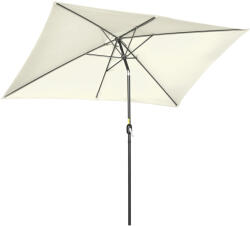 Outsunny Umbrelă de Grădină Mare, Aluminiu și Poliester, 195x295x240cm, Alb Crem și Negru | Aosom Romania (84D-036V00CW)