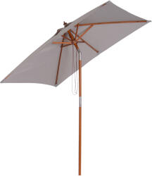Outsunny Umbrelă de Soare Reglabilă pentru Grădină, Cadru din Lemn, 2x1.5m, Gri | Aosom Romania (84D-017GY)