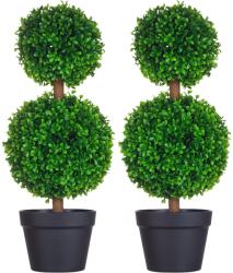 HOMCOM Arbore Buxus Artificial Sferic în Ghiveci 60 cm, Verde, Decorativ pentru Interior/Exterior, Rezistent la UV | Aosom Romania (830-707V00GN)