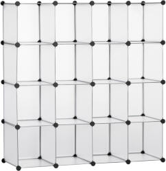 HomCom Mobilier Modular pentru Încălțăminte, 16 Cuburi Transparente din Plastic PP și Oțel, 30x30x30cm, Design Versatil | Aosom Romania (850-176) Pantofar