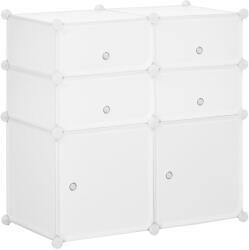 HomCom Dulap Modular pentru Haine și Pantofi din 6 Cuburi, Design Practic, 75x37x73 cm, Alb | Aosom Romania (831-178) Pantofar