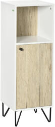 Kleankin Dulap de Podea Baie, Raft Deschis, Organizator Independent cu Ușă, Design Modern | Aosom Romania (834-440)