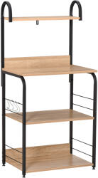 HOMCOM Dulap cu Rafturi pentru Bucătărie, Etajeră Spațioasă 60x40x125 cm, Design Modern, Soluție Depozitare Eficientă | Aosom Romania (801-219) Raft