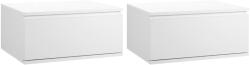 HOMCOM Set 2 Noptiere Suspendate cu Sertar, Design Modern pentru Dormitor și Living, PAL și MDF, Dimensiuni 49x38x23cm, Alb Elegant | Aosom Romania (831-539)