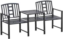 Outsunny Set 2 Scaune cu Masuta de cafea Outsunny, Negru | Aosom Romania (84B-533)