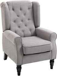 HOMCOM Fotoliu Chesterfield Gri, Confortabil, Comod și Spațiu Generos pentru Living, 74x86x102 cm | Aosom Romania (833-695GY)