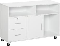 HomCom Mobilier Suport Imprimantă Dulapior Multifuncțional Design Compact și Elegant pentru Birou și Acasă | Aosom Romania (836-269WT) Dulap arhivare