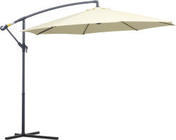 Outsunny Umbrelă de Soare Excentrică cu Bază în Cruce Inclusă, din Metal și Poliester, 3x2, 5 m, Bej | Aosom Romania (01-0218)