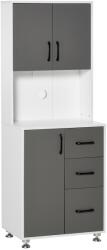 HOMCOM Dulap de Bucătărie Modern, PAL Melaminat, Picioare Metalice, 60x40x150cm, Design Alb și Gri, Spațios și Funcțional | Aosom Romania (835-341) Bufet