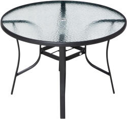 Outsunny Masa de exterior rotunda, blat din sticla securizata, cadru din otel și orificiu pentru umbrela Ф106.5x71cm Outsunny | Aosom Romania (84B-777)