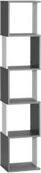 HOMCOM Biblioteca cu 5 rafturi din lemn HOMCOM 33x28x161cm, gri si alb | Aosom Romania (836-538MX) Biblioteca