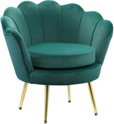 HOMCOM Fotoliu Vintage HOMCOM cu Design din Catifea Verde Fotoliu de Dormitor cu Spatar Inalt 75x63x73cm | Aosom RO (839-012GN)