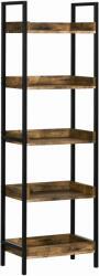 HOMCOM Biblioteca in stil industrial cu 5 rafturi, dulap de biblioteca din lemn si metal pentru casa si biroU HOMCOM | Aosom RO (838-277V00RB) Raft