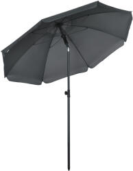 Outsunny Umbrelă de Plajă din Poliester/Oțel, 8 Nervuri, Tetieră Înclinabilă 45°, Gri | Aosom Romania (84D-221V00CG)