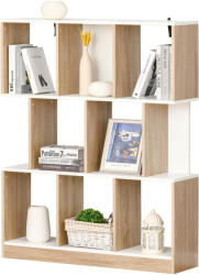 HOMCOM Bibliotecă din Lemn cu 3 Rafturi, Dimensiuni 100x30x124cm, Design Elegant pentru Organizare și Depozitare | AOSOM România (836-259AK) Biblioteca