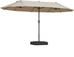 Outsunny Umbrele de Gradina Dubla 460x270cm cu Manivela si Baza Transversala | Aosom Romania (84D-031V03SD)