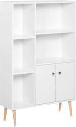 HOMCOM Biblioteca cu Picioare din Lemn din Pin Alb 80 x 23.5 x 118cm HOMCOM | Aosom Romania (836-114WT) Biblioteca