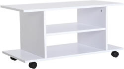 HomCom HOMCOM, comoda TV din lemn cu roti, 80x40x40cm, alb | Aosom Ro (02-0609)