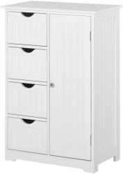 Kleankin Mobila de Baie Kleankin cu Usa Basculanta si Sertare Alb 56 x 30 x83cm | Aosom Romania (834-181)