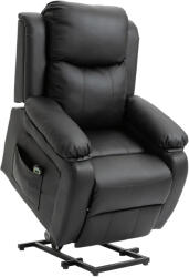 HOMCOM Fotoliu Relax Electric cu Ridicare și Reclinare 160°, Telecomandă, 76x90x105 cm, Negru | Aosom Romania (713-092V90BK)