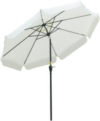 Outsunny Umbrelă Rotundă Rabatabilă pentru Grădină și Terasă, Protecție UV 50+, Φ266x250cm, Nuanță Bej | Aosom Romania (84D-157BG)