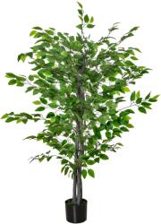HOMCOM ficus artificial, ghiveci inclus, 135 cm, verde | Aosom Romania (830-432)