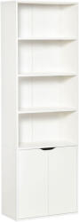 HOMCOM Biblioteca Moderna HOMCOM 4 Etajere cu Dulapior din Lemn cu 2 Usi, Mobilier Multifunctional pentru Living si Birou 59x29x180cm, Alba | Aosom Romania (836-483WT) Biblioteca