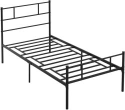 HomCom Cadru de Pat de o Persoana HOMCOM 90x200cm din Otel, Sipci Integrate, Negru | Aosom Romania (831-411V01)