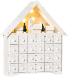 HOMCOM Calendar de Advent, Calendar din Lemn cu 24 sertare, decoratiune de craciun cu lumini HOMCOM | Aosom Romania (830-416)