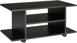 HomCom Mobilier Pentru Tv in Lemn cu Roti HOMCOM, Negru, 40x40x80cm| Aosom RO | Aosom Romania (02-0610)