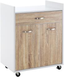 HOMCOM Cărucior Bucătărie Compact cu Dulap și Sertar, Mobilier Multifuncțional, 60x40x77cm, Design Modern | Aosom Romania (801-209)