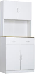 HOMCOM Bufet de bucatarie cu dulapuri HOMCOM, 80x40x180cm, alb | Aosom Romania (835-538) Bufet