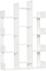 HOMCOM Mobilier Biblioteca tip Copac cu 13 Etajere, Biblioteca Raft Moderna din Lemn pentru Sufragerie, Camera birou, Birou, Alba HOMCOM | Aosom Romania (836-475WT) Biblioteca