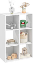 HOMCOM Biblioteca cu 6 Compartimente Cub Alba 91.5x29.5x61.5cm | Aosom Romania (833-423WT) Comoda