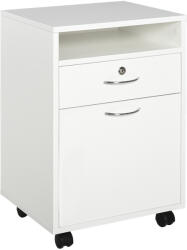 HomCom comoda din lemn, cu sertar, 40x35x60 cm, alb | Aosom Ro (836-027V01WT) Dulap arhivare