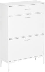 HomCom Dulap Hol Modern, 12 Perechi, 2 Uși și Sertar, Alb | Aosom Romania (837-233WT) Pantofar